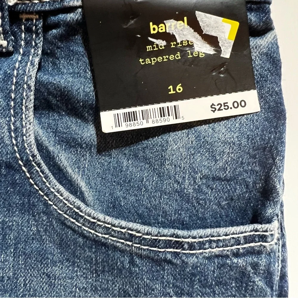 NWT Art Class Girl's Blue Barrel Jeans- Size 16 - Picture 6 of 11